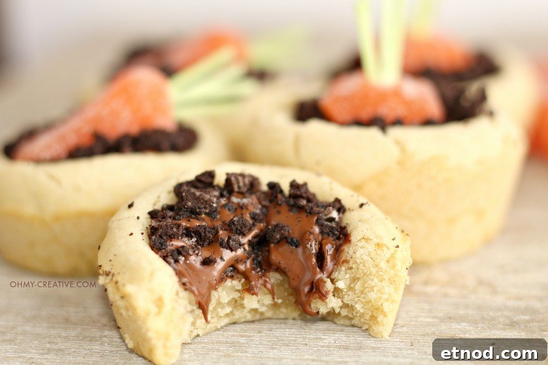 Finished Carrot Patch Cookie Cups