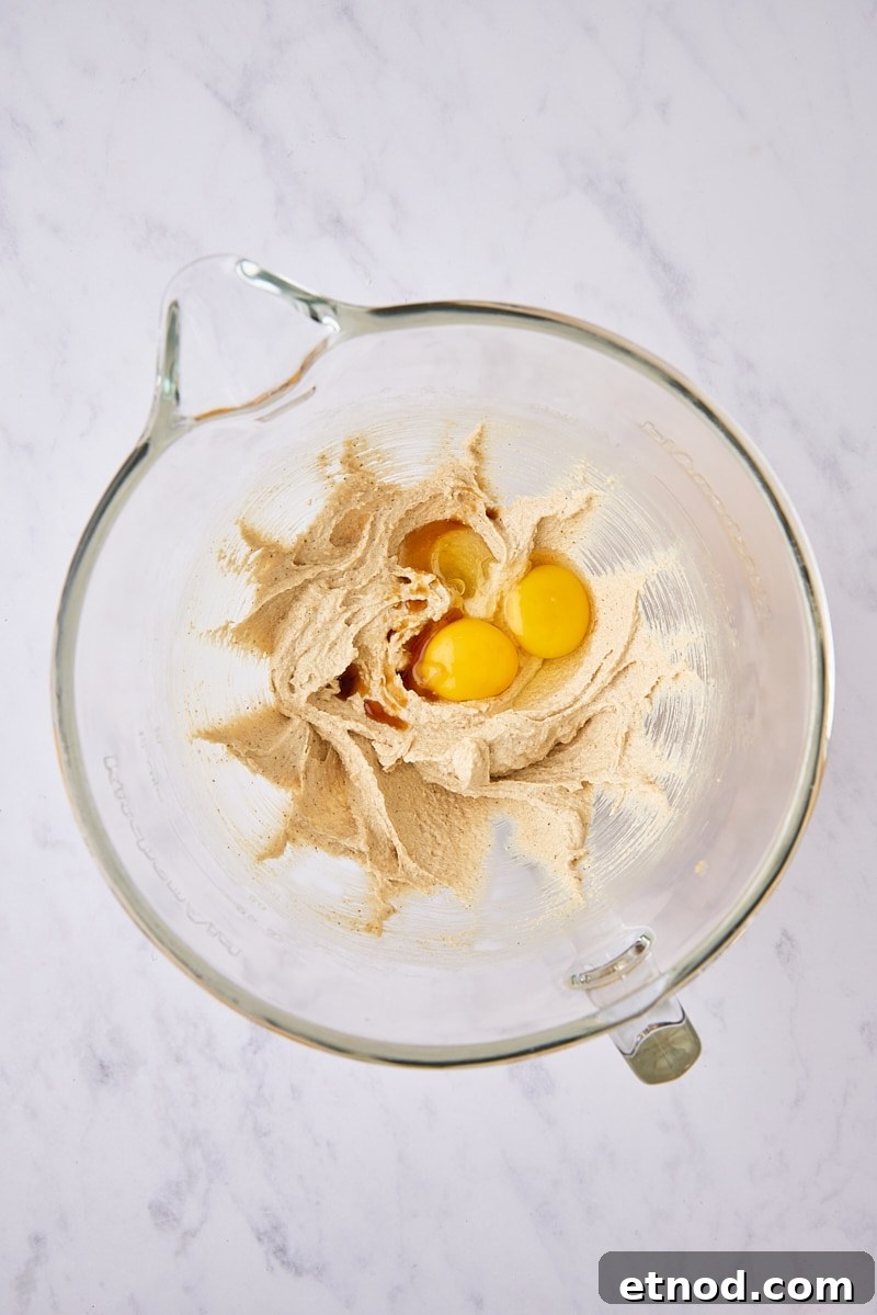 Brown Butter Chocolate Chip Cookies with Extra Chewiness 7 Egg, egg yolk, and vanilla added to mixer bowl