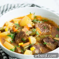 Instant Pot Beef and Vegetable Soup Recipe 9 Instant Pot Vegetable Beef Soup - tender beef and vegetables in a hearty and easy-to-make soup that the whole family will love!