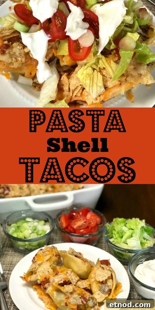Pasta Shell Tacos Recipe: Crispy Taco Filling in Pasta Shells 4 When life is busy we all need some easy meals like these Pasta Shell Tacos!