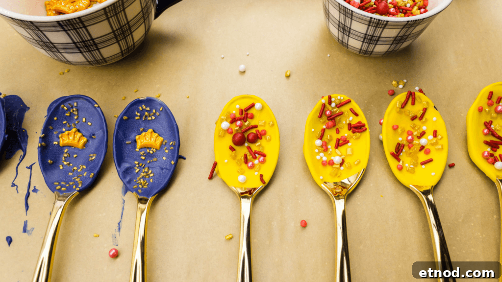 Disney's Beauty and the Beast Chocolate Spoons: Step-by-Step Guide 4 Close up of the finished Disney Inspired Beauty & the Beast Chocolate Spoons