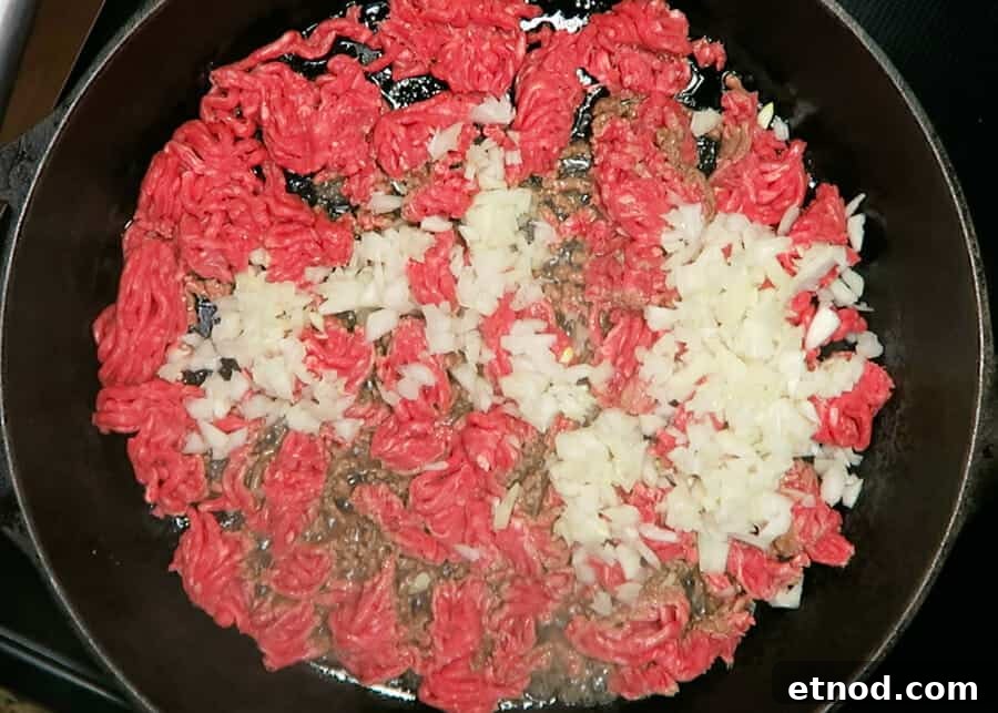 30-Minute Korean Ground Beef Stir-Fry (One-Pot Recipe) 5 korean ground beef with onions in a large skillet
