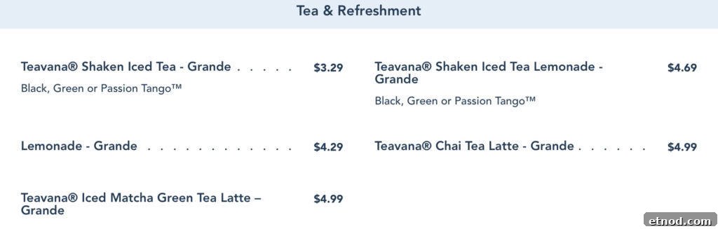Main Street Bakery: Artisan Breads, Pastries & Coffee Near You 7 Tea and refreshment drink menu.