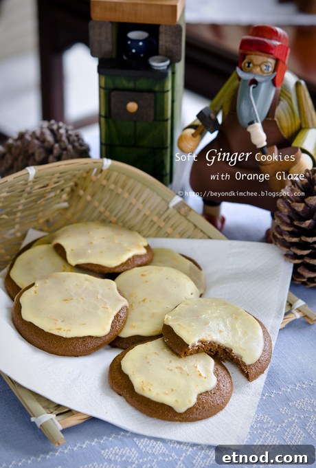 Soft Ginger Cookies with Orange Glaze Recipe 2 Soft ginger cookies frosted with orange glaze.