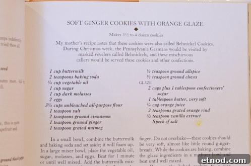 Soft Ginger Cookies with Orange Glaze Recipe 3 Cookie recipe on a cookbook page.