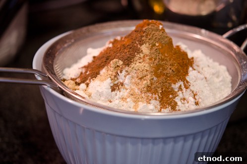 Soft Ginger Cookies with Orange Glaze Recipe 7 Dry ingredients for ginger cookies are sifted.
