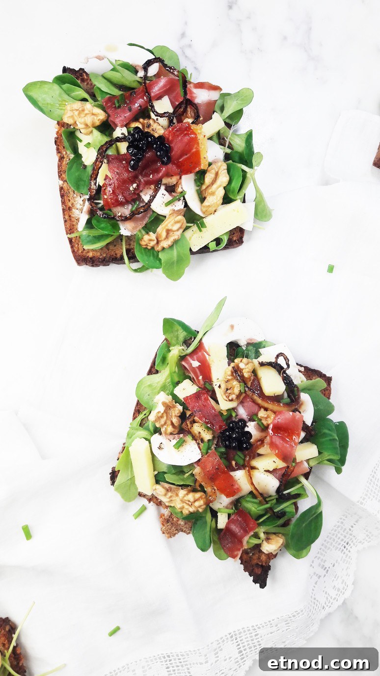 This Bayonne Ham Laguiole Cheese & Balsamic Vinegar Tartine will bring your snack break to a whole new level! | ahedgehoginthekitchen.com