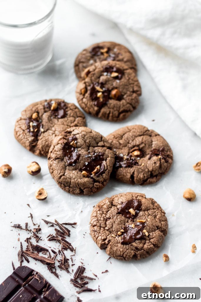 chocolate chip and hazelnut cookies