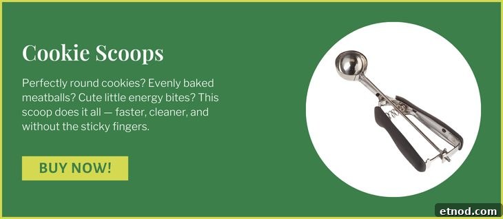Chocolate Peppermint Kiss Cookies Recipe for Holiday Baking 10 green block with white writing featuring Cookie Scoops.