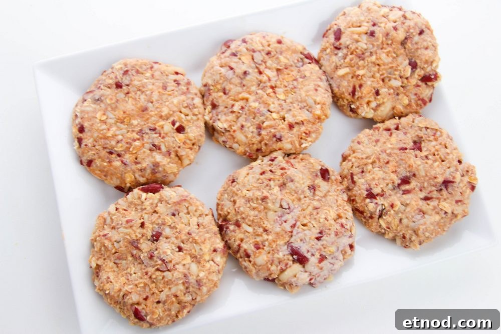 6 formed kidney bean burgers