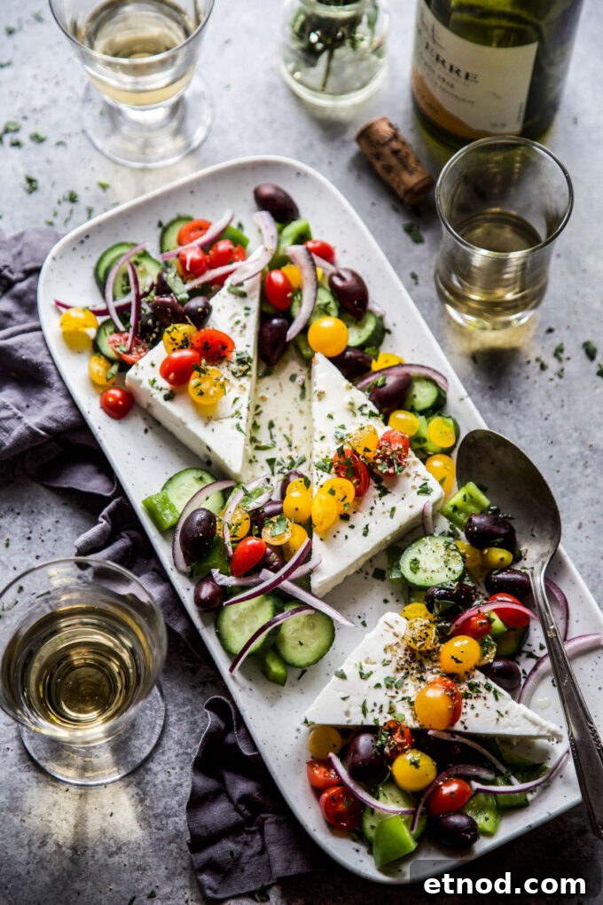 15-Minute Greek Salad with Feta and Olive Vinaigrette 3 15 MInute Greek Feta Salad www.thecuriousplate.com