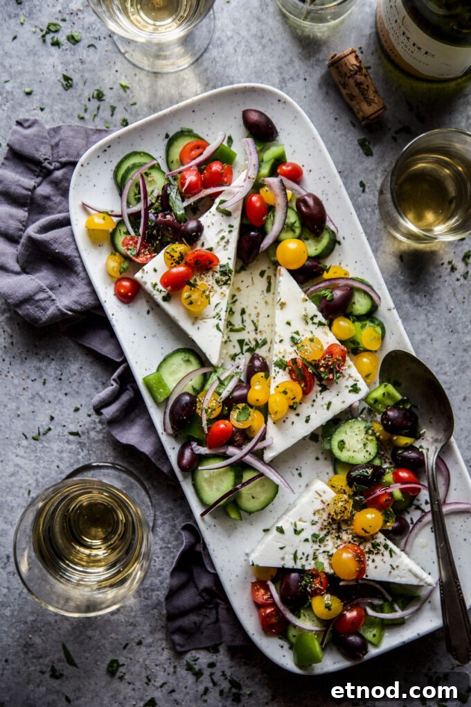 15-Minute Greek Salad with Feta and Olive Vinaigrette 6 www.thecuriousplate.com