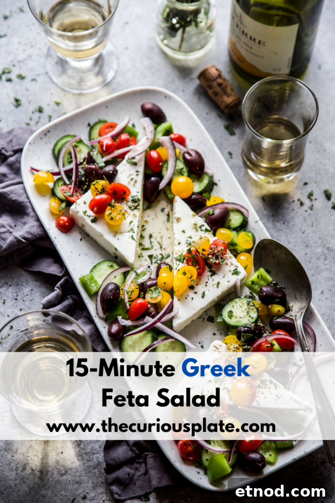 15-Minute Greek Salad with Feta and Olive Vinaigrette 8 www.thecuriousplate.com