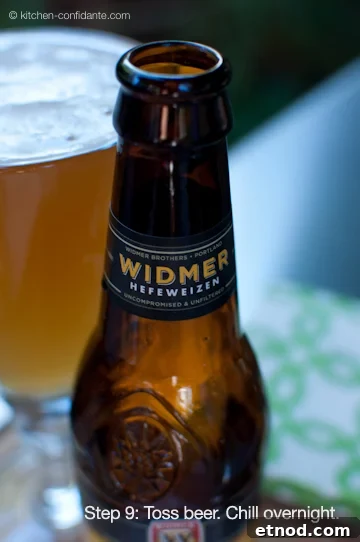 An open bottle of beer.