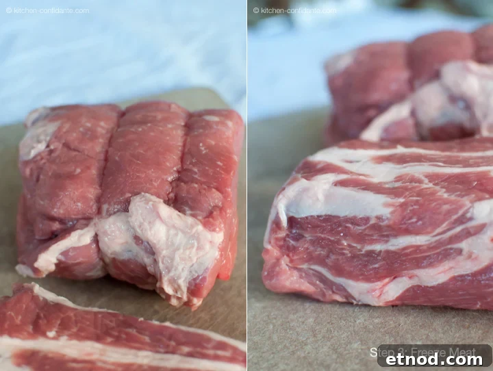 Meat ready to freeze for making homemade sausage.