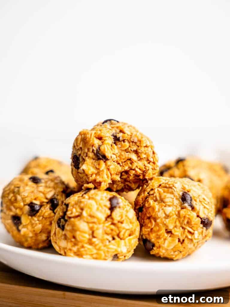 Oatmeal balls peanut butter.