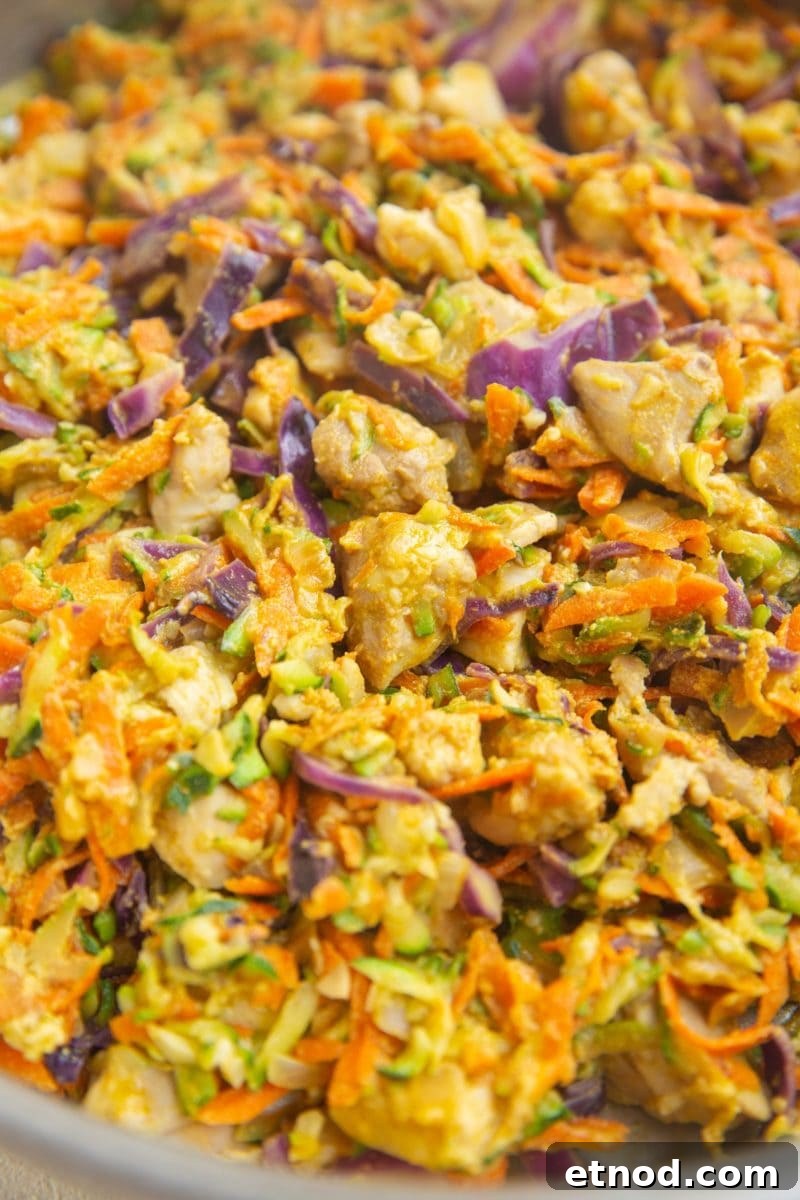 Thai Chicken and Zucchini Skillet Recipe for Quick Weeknight Meals 5 skillet of chicken and vegetables with Thai sauce