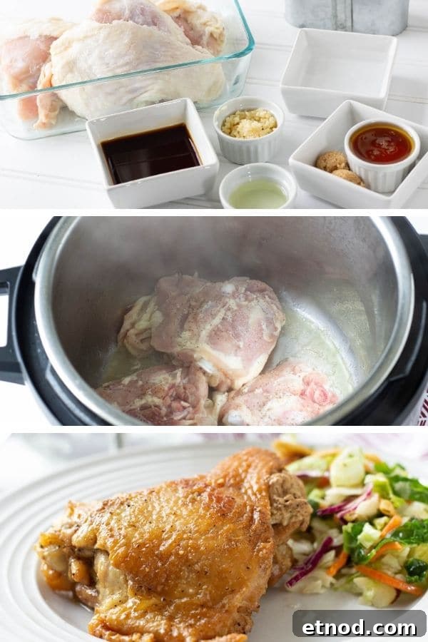 Instant Pot Honey Garlic Chicken (Video Tutorial) 3 honey garlic instant pot chicken process images of how to cook