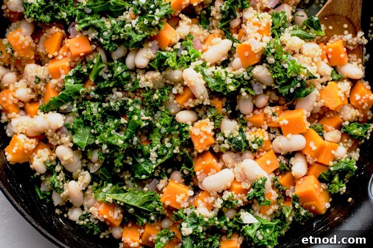 Roasted Sweet Potato Quinoa Bowl with Maple Tahini Dressing 3 sweet potato and kale