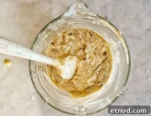 Crunchy Banana Nut Loaf Recipe for Home Bakers 4 banana nut bread batter