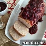 Balsamic Cranberry Pork Loin Roast with Herb Rub 6 overhead of Pork Tenderloin with Balsamic Cranberry Sauce