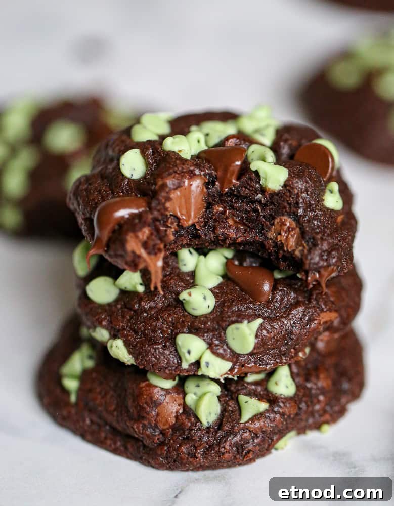 Soft-Baked Chocolate Mint Chip Cookies Recipe 3 Soft Batch Chocolate Mint Chip Cookies recipe