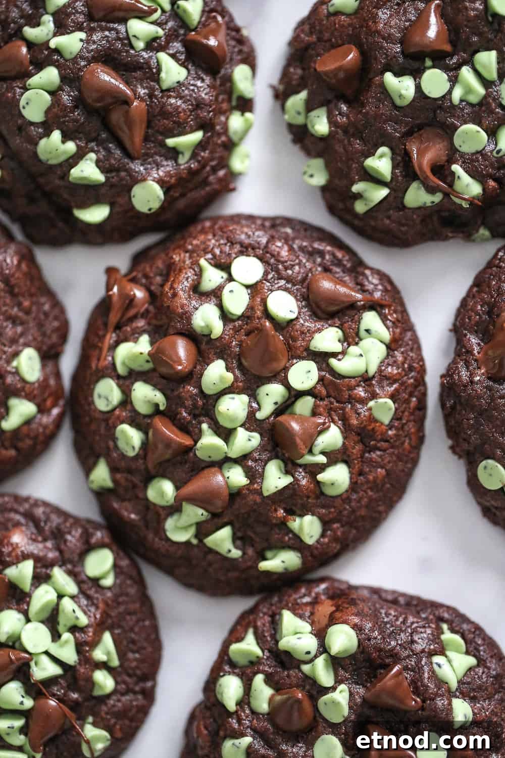 Soft-Baked Chocolate Mint Chip Cookies Recipe 4 Soft Batch Chocolate Mint Chip Cookies recipe