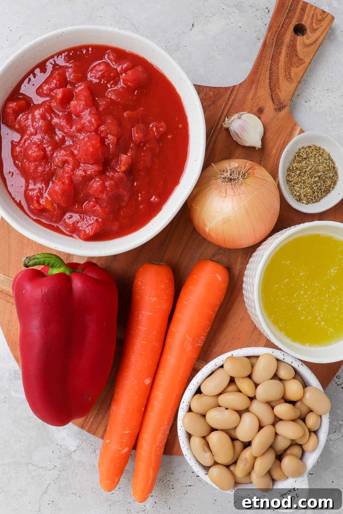Creamy Dairy-Free Tomato Soup Recipe — Vegan Comfort Bowl 4 Ingredients to make dairy free tomato soup.