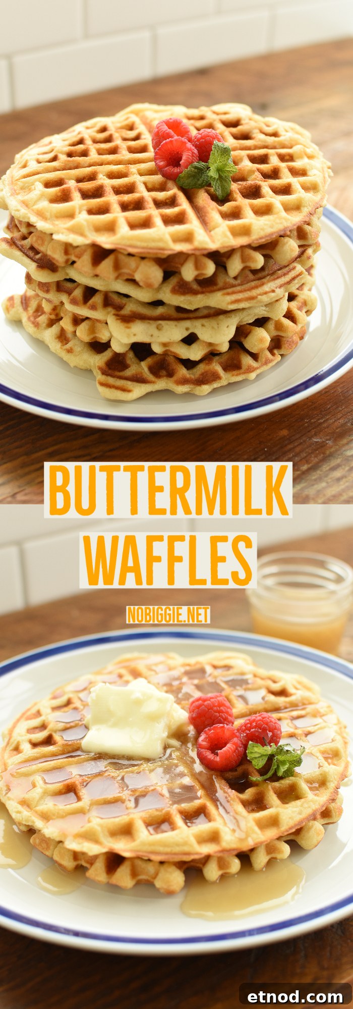 Crisp Buttermilk Waffles Recipe for Fluffy Breakfast 6 fluffy buttermilk waffles | NoBiggie.net