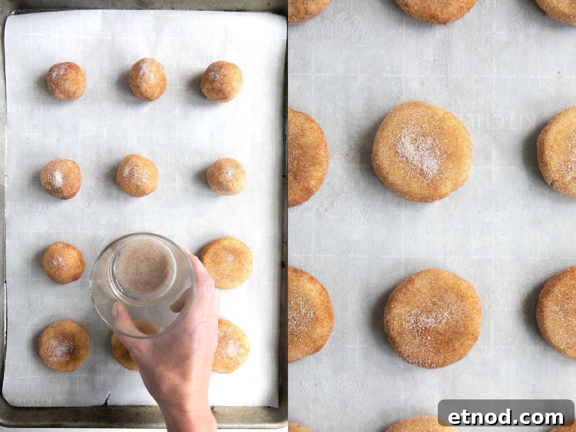 Classic Snickerdoodle Cookie Recipe: Soft Cinnamon Sugar Cookies 5 Preparing snickerdoodle cookies for baking