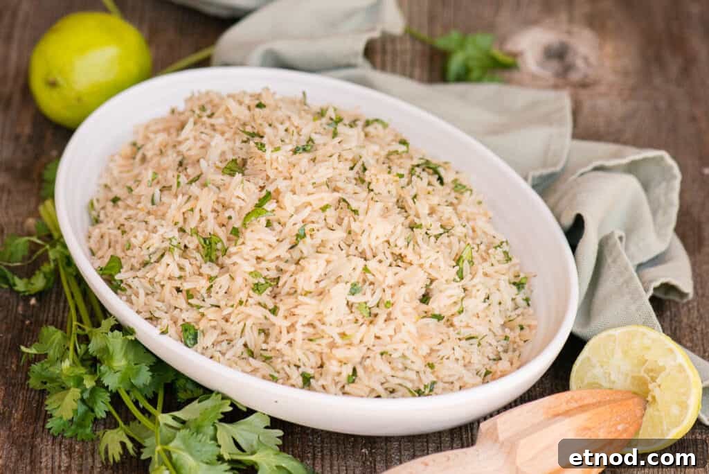 Cilantro Lime Rice in dish