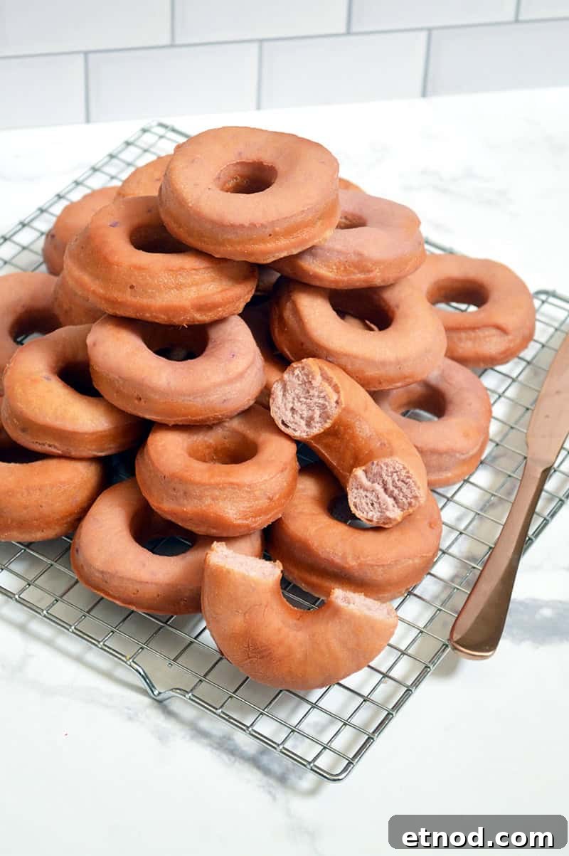 Purple Sweet Potato Donuts: Fluffy Ube-Inspired Homemade Recipe 2 purple sweet potato doughnuts