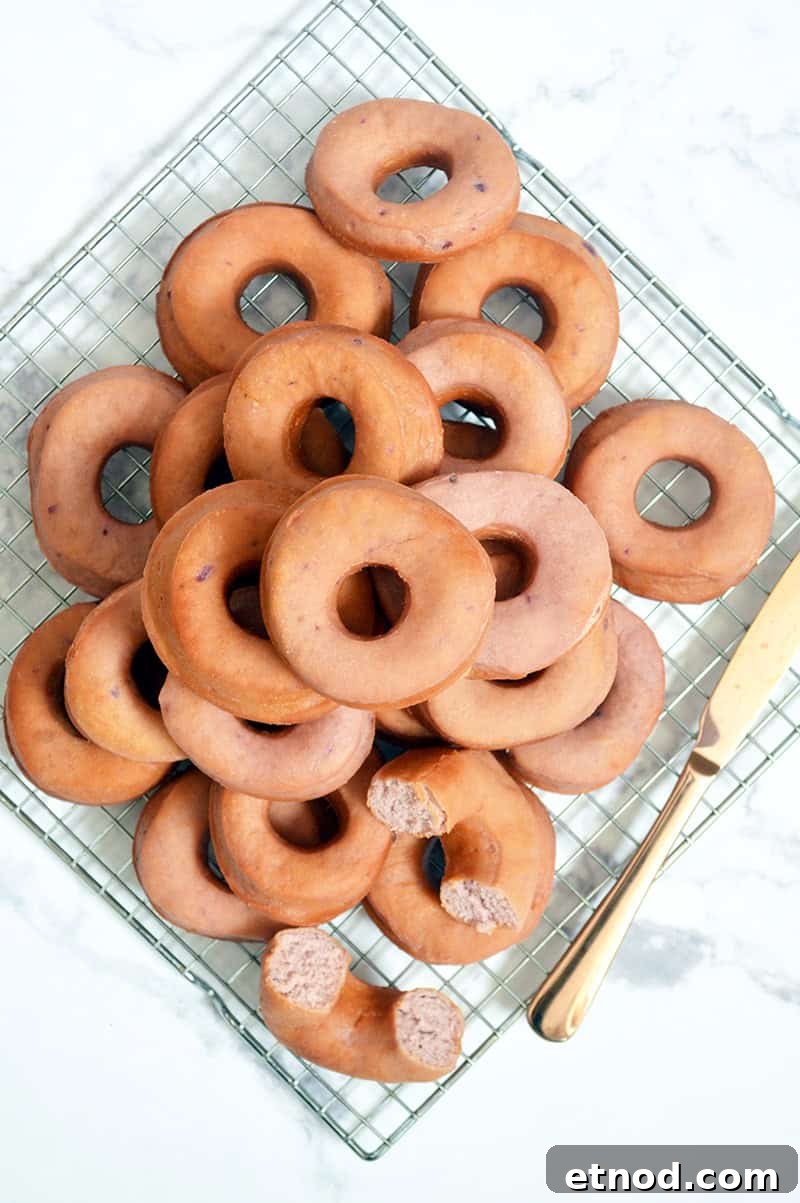 Purple Sweet Potato Donuts: Fluffy Ube-Inspired Homemade Recipe 7 purple sweet potato doughnuts