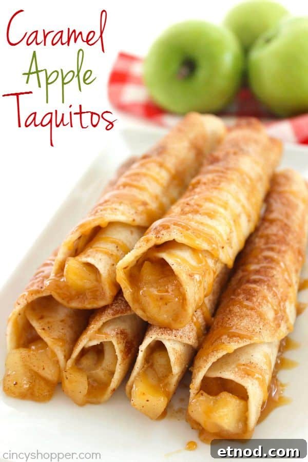 Caramel Apple Nachos Recipe — Sweet, Crunchy Fall Dessert 13 Caramel Apple Taquitos