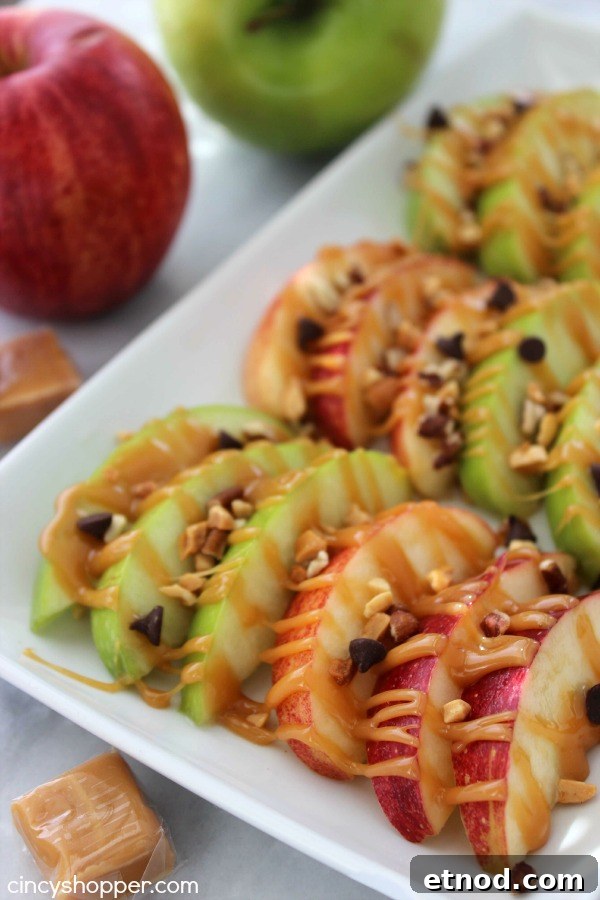 Caramel Apple Nachos Recipe — Sweet, Crunchy Fall Dessert 3 Caramel Apple Nachos - Perfect after school snack or fall treat. Super Easy!