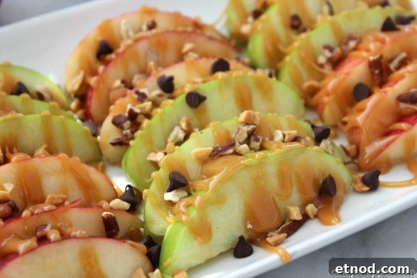 Caramel Apple Nachos Recipe — Sweet, Crunchy Fall Dessert 9 Caramel Apple Nachos - Perfect after school snack or fall treat. Super Easy!