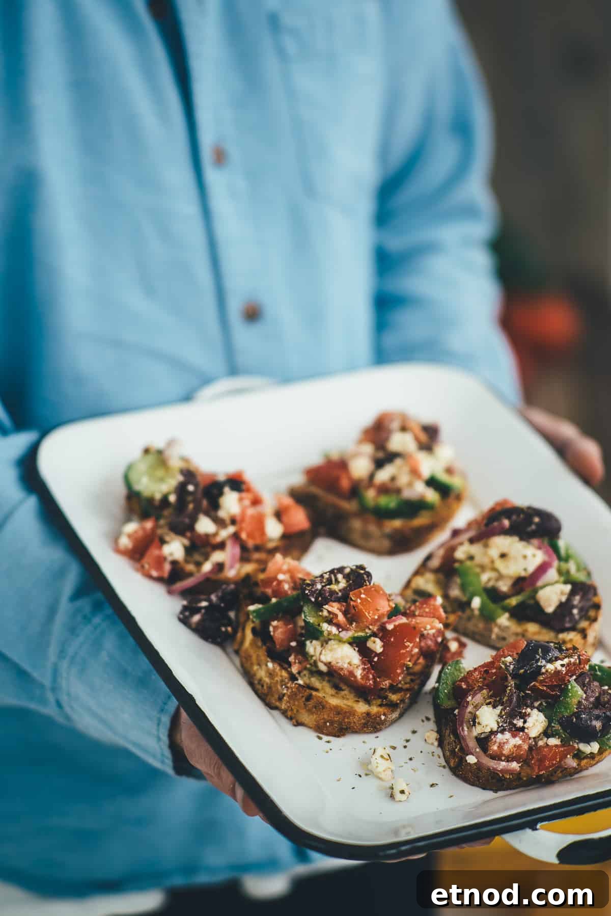 How to Make Authentic Greek Salad: Classic Recipe & Tips 6 salad served on individual toasted bread slices