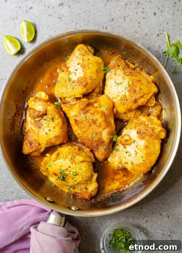 Turmeric Chicken Recipe: Flavorful Roast with Golden Spice 8 Turmeric Chicken in a skillet