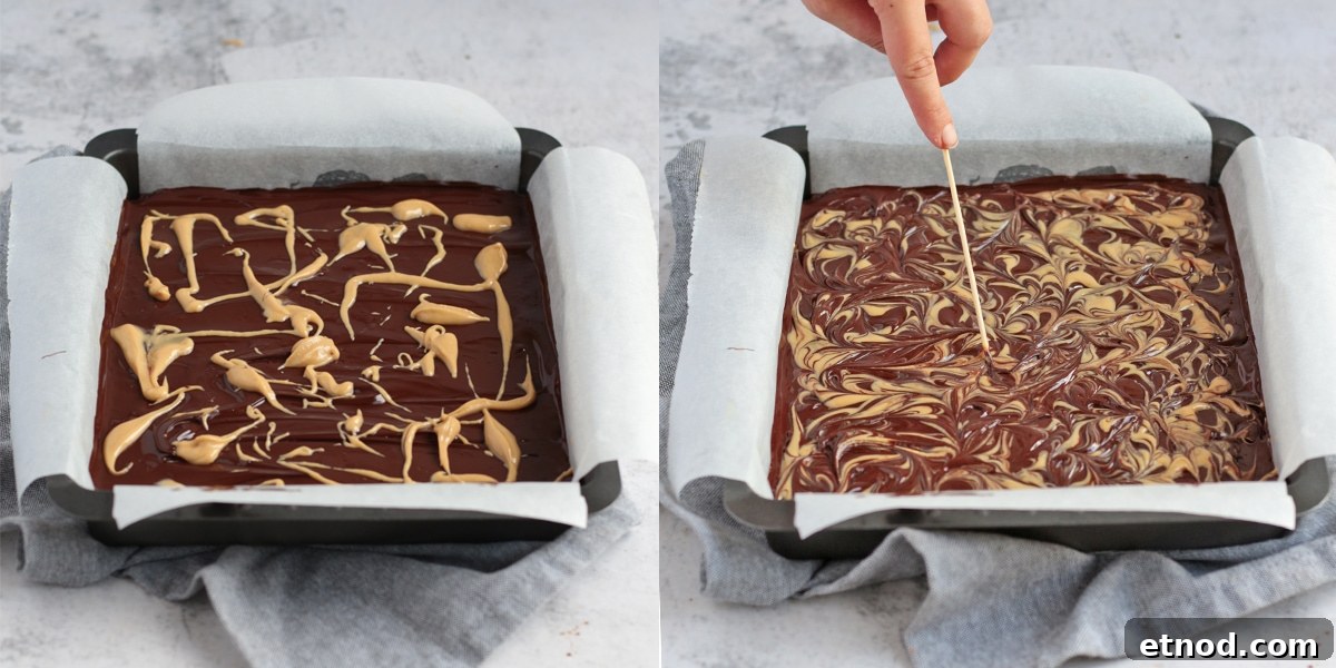 Process Shot 3: peanut butter swirl