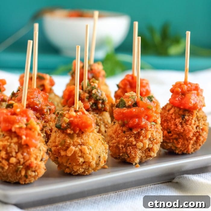 Crispy Jalapeño Mashed Potato Croquettes Recipe 8 Fried Mozzarella Balls with Homemade Tomato Dip Image