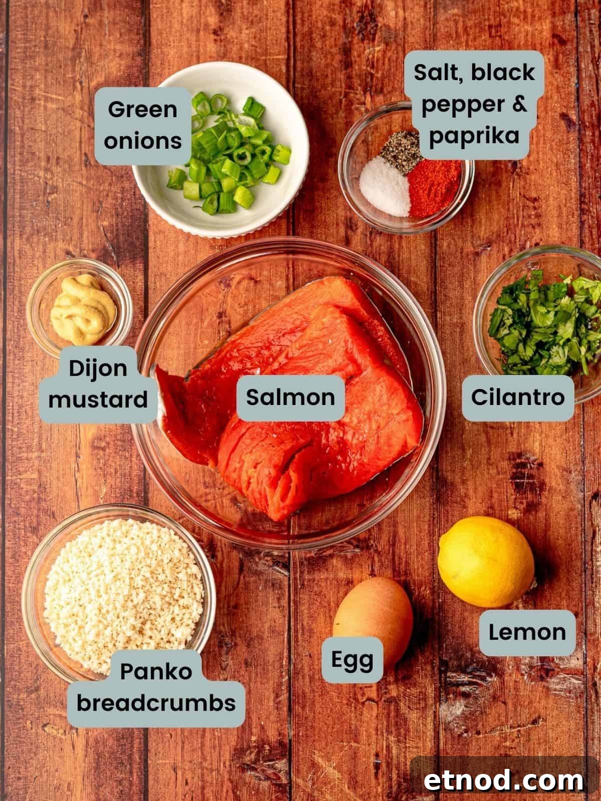 Crispy Baked Salmon Burgers with Lemon Dill Sauce 3 Ingredients in baked salmon burgers.