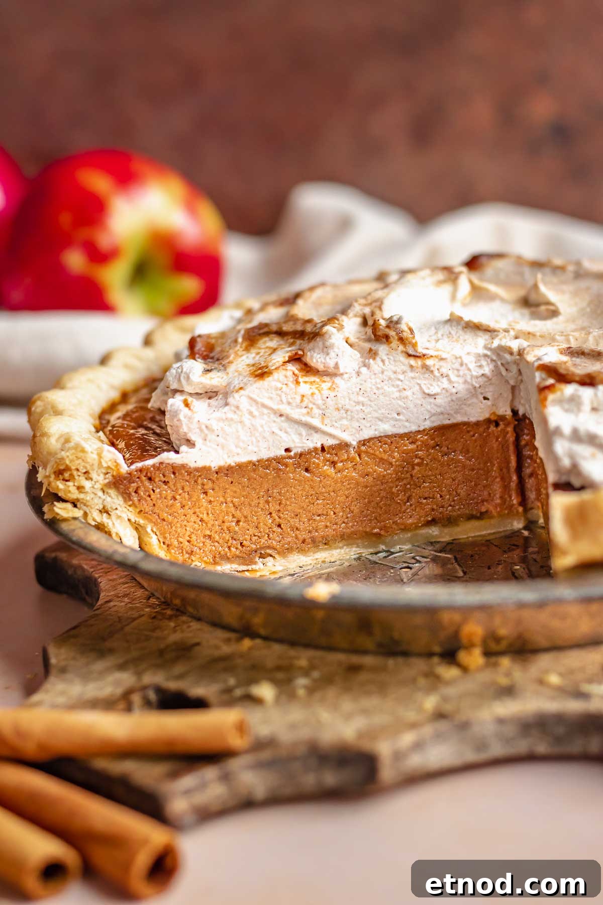 Pie with slices removed.