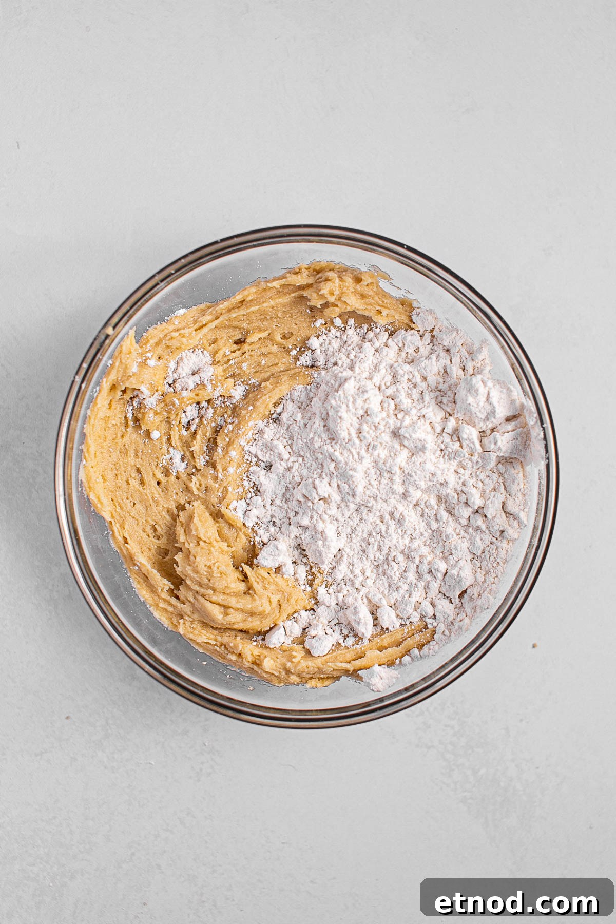 Decadent Chocolate Marble Cookies Recipe — Swirled Cocoa Treats 9 Adding flour to vanilla portion