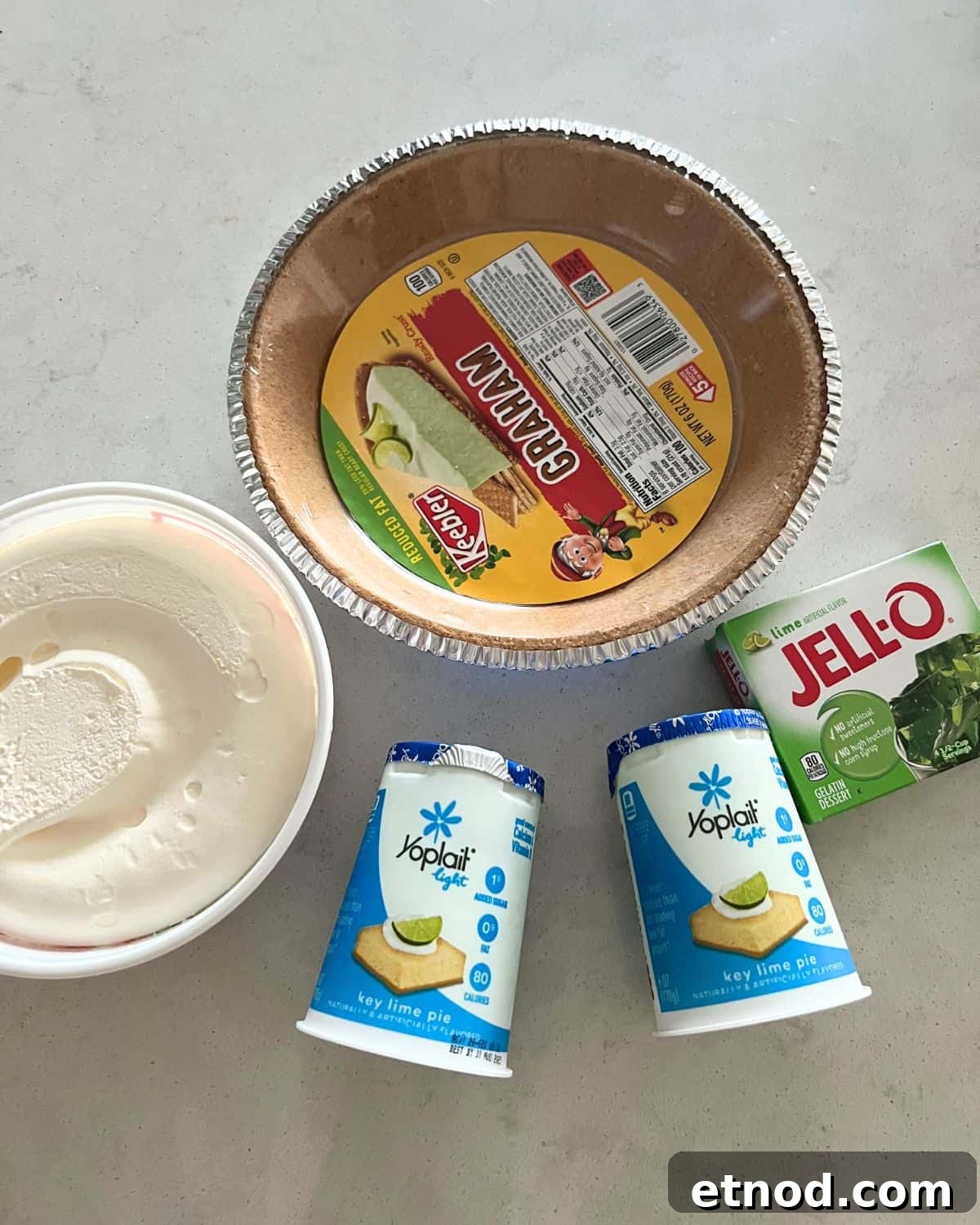 Lightened Key Lime Pie Recipe with Jell-O for Weight Watchers 3 Ingredients needed for key lime pie.