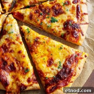 Top down of pizza slices.