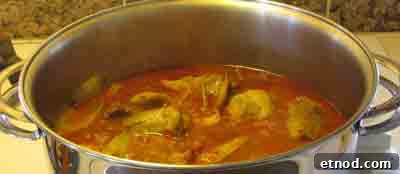 Greek Beef with Artichokes Recipe (Moschari me Agkinares) 17 The dish is done when the artichokes are done.