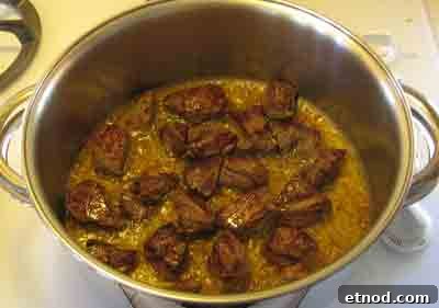 Greek Beef with Artichokes Recipe (Moschari me Agkinares) 8 Turn the beef when the first side has browned for beef with artichokes moschari-me-agkinares
