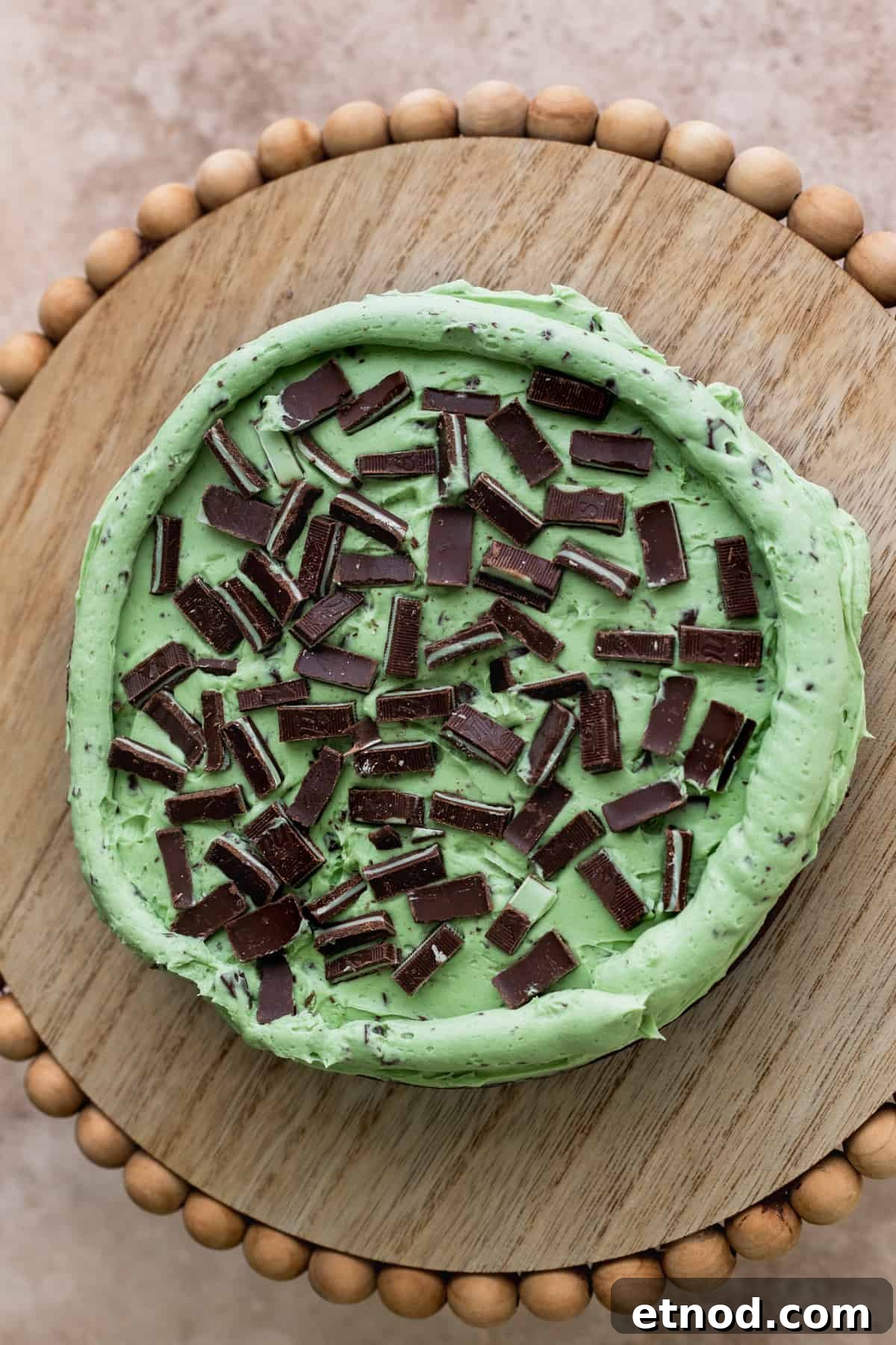 Andes Mint Chocolate Cake Recipe: Rich, Decadent Layer Cake 10 Andes mints on top of cake layer.