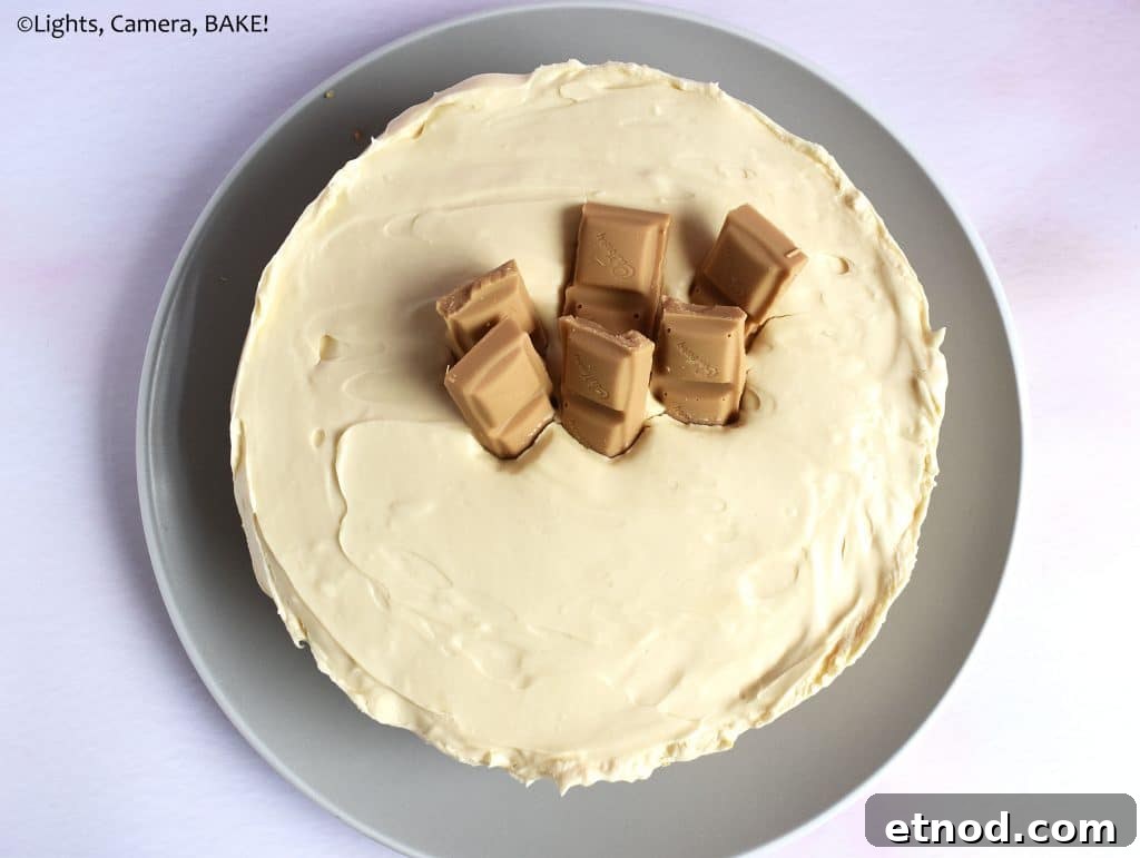 Caramilk topped cheesecake.