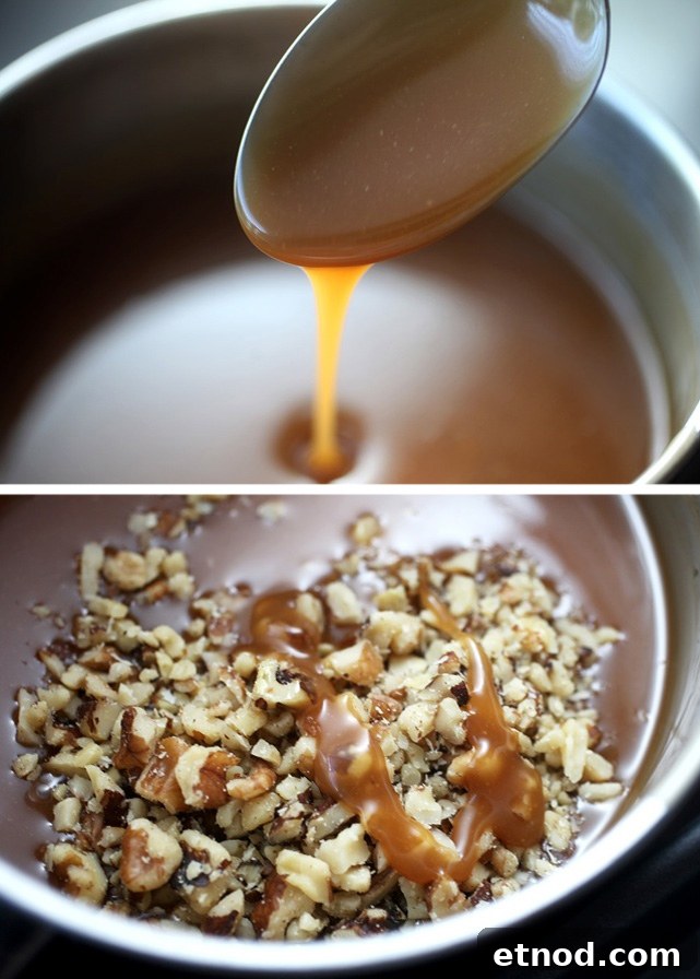 Salted Caramel Crunch Brownies with Chocolate Swirls 4 Caramel Sauce